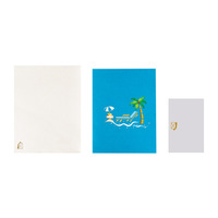 GD AG01318 Carte de vœux 3D pop-up Fête de l'anniversaire sur la plage Faite à la main Style Amour DIY Impression UV Papier couché Lamination mate US