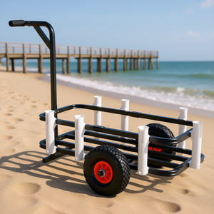 Carrito de Pesca Resistente para Playa con Ruedas de 11 Pulgadas y Plataforma de Acero con Recubrimiento en Polvo, Modelo D0100HAD1QV - Product Image 2