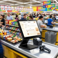 Terminal de point de vente de bureau 15,6 pouces ODM pour la gestion des stocks en supermarché avec écran FHD