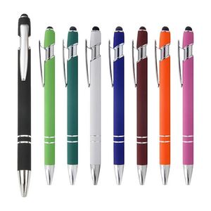 Wholesale Metal 2 in 1 Ballpen Stylus Colorful Company Brand Advertising <b>Gift</b> Office Ballpoint Pen With Custom Logo - Product Image 6