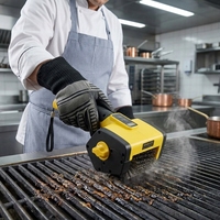 Brosse de nettoyage électrique sans fil pour barbecue DIY avec lumière LED et indicateur de puissance, en acier inoxydable 304, moteur à balais