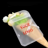 Sacs en plastique transparent givré avec logo imprimé personnalisé, sacs à fermeture éclair pour accessoires cadeaux