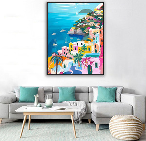 Kit <span class=keywords><strong>de</strong></span> Pintura por Números DIY <span class=keywords><strong>de</strong></span> Flores <span class=keywords><strong>de</strong></span> Río <span class=keywords><strong>de</strong></span> Montaña para Adultos, Decoración Moderna para Pared, Pintura Digital sobre Lienzo - Product Image 4