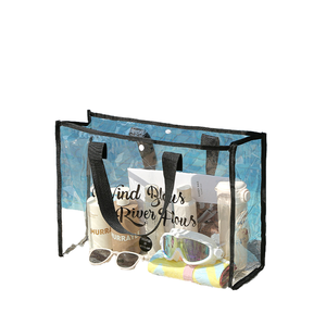 Bolsa de Viaje de Playa para Mujer, Estilo Veraniego, Capacidad Media, Bolso de Mano de PVC, Resistente al Agua, Cierre Abierto, Estilo Moderno - Product Image 1