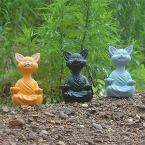 Nuovo prodotto resina statua meditazione gatto