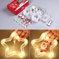 Guirlande lumineuse LED de Noël en forme d'étoile, anneau de vœux, flocon de neige, rideau lumineux 3m, décoration de fenêtre et d'arbre de Noël sur fil de corde