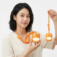 Veilleuse LED portable en forme de citrouille mignonne en plastique ABS rechargeable par USB pour chambre d'enfant, lampe de chevet à intensité variable, idée cadeau d'anniversaire
