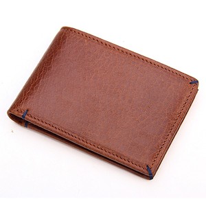 Alta calidad al por mayor de moda corto de cuero genuino dinero tarjetero hombres billetera plegable - Product Image 3