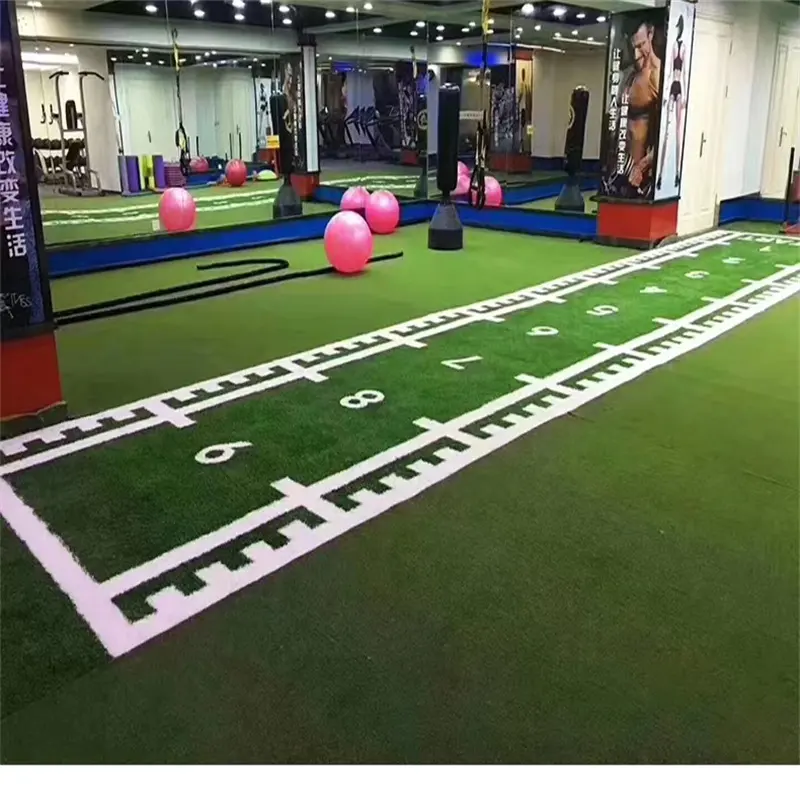 Tapis d'herbe de sprint de gym artificiel d'intérieur gazon de piste de traîneau pour plancher de fitness