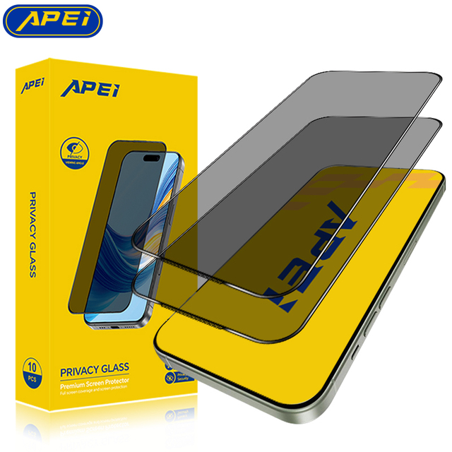 Wholesale Anti-Spy Anti Scratch Protective Film 9H+ Hardness HD Clear Privacy Tempered Glass Screen Protector for iPhone 17 Pro