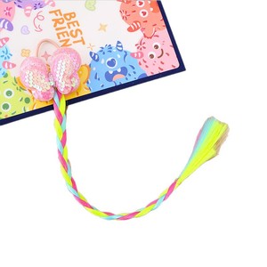 Accessori per Capelli <span class=keywords><strong>da</strong></span> Ragazza: Elastico per Capelli con Fiocco di Paillettes, Treccia a Doppia Trama, Colorato, Disponibile in Magazzino - Product Image 5