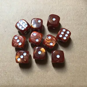Digital Dice Acrylic Points Pearl Pattern Game Dice 16mm Dice Entertainment Accessories