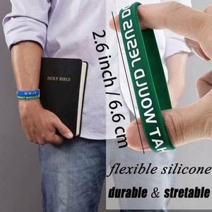 Bracelets WWJD en silicone multicolores, bracelet personnalisé avec logo, bijoux religieux chrétiens pour collectes de fonds, événements d'église, cadeaux de fête - Product Image 4