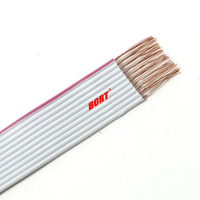 Kabel Pita Datar Fleksibel Berkualitas Tinggi BORT 1.27mm 2.54mm Pitch UL2651 24AWG 22AWG 16pin Abu-abu
