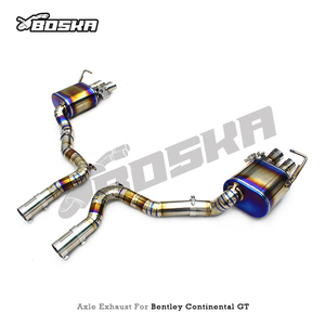 Escape trasero de titanio BOSKA de ajuste directo para Bentley Continental GT V12 6.0T 2018-2024, pulido de competición, ligero, con válvula - Product Image 2