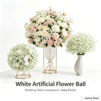 Boule de fleurs artificielles crème abricot, mélange de roses en soie et de pivoines, centre de table floral pour mariage, décoration de fête et de banquet