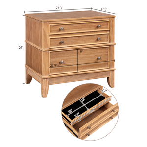 Hazel 3 Drawer Side Table Set Of Two For Living Room Hallway Entryway - Product Image 3