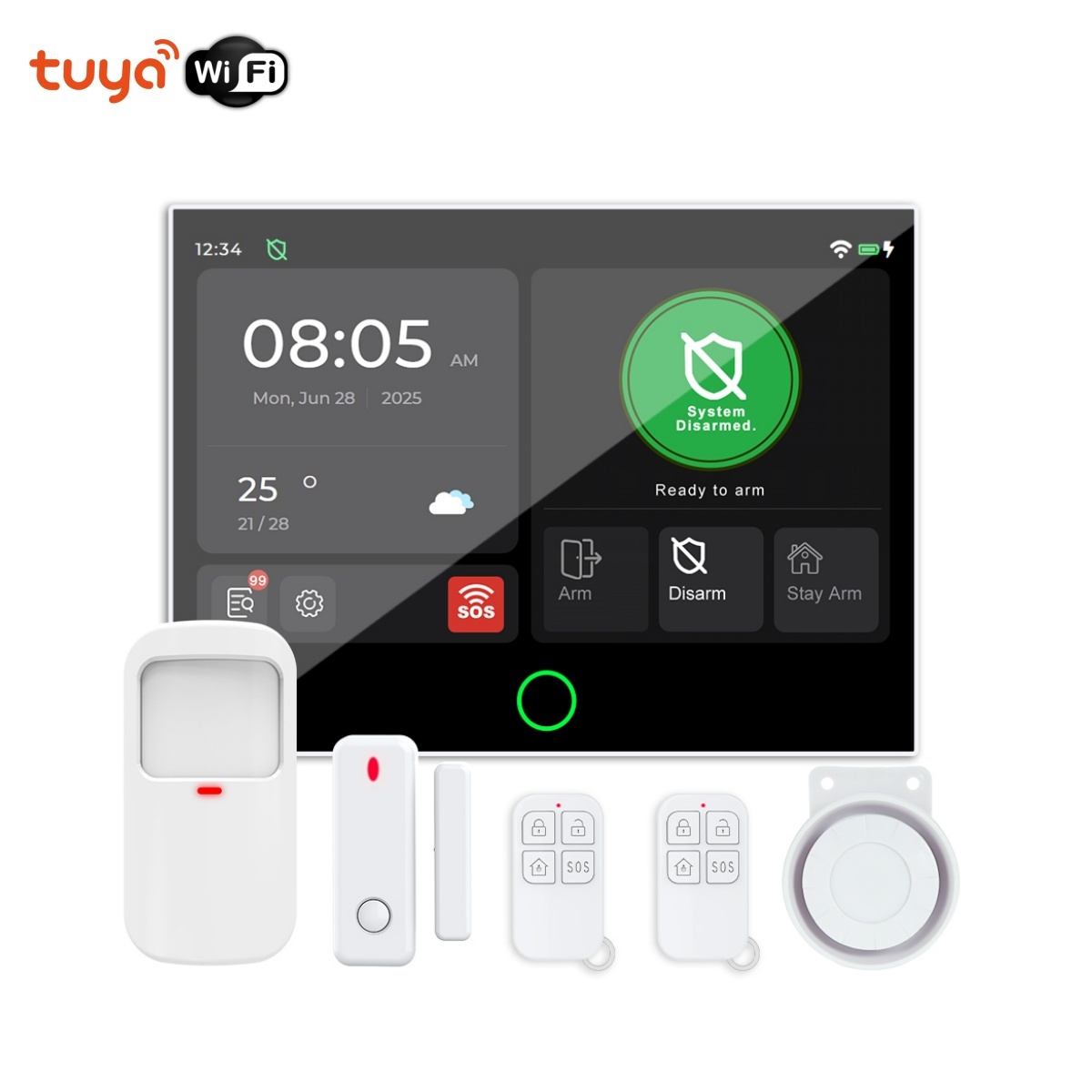 Home Security Tuya Smart DIY Sistema De Seguridad Antirrobo Para El Hogar Kit De Alarma 7 Inch 4G/GSM Tuya WiFi Alarm Systems