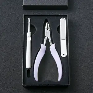 Haute qualité 3 pièces manucure pédicure ensemble professionnel coupe-ongles Kit pointu et Durable en acier inoxydable outils de soin des ongles