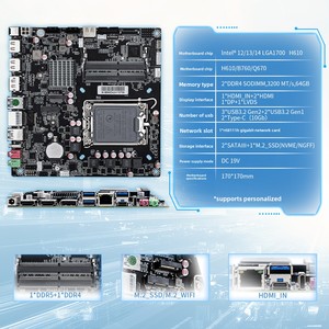 Nueva Placa de PC de escritorio todo en uno Intel H610 Thin Client Mini ITX placa base integrada para tarjeta gráfica DP <span class=keywords><strong>DDR4</strong></span> memoria SATA - Product Image 1