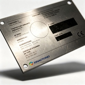 Plaque signalétique personnalisée pour équipement de signalisation, en acier inoxydable gravé, résistante à la corrosion, autocollante, étiquette électronique - Product Image 1