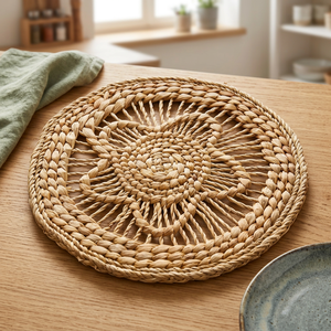 Set de table rond en jute et rotin, tissé, décoration naturelle pour la maison, pour table de salle à manger d'hôtel, fabriqué au Bangladesh - Product Image 5