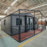 Casas Modulares Pequeñas, Resistentes a Huracanes y Terremotos, de Instalación Rápida, Listas para Enviar, con Terraza y Techo Impermeable