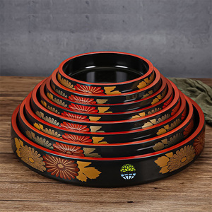 <span class=keywords><strong>Plateau</strong></span> à <span class=keywords><strong>sushi</strong></span> de style japonais Newell, motif floral noir et rouge, pour servir les nigiri et les rouleaux <span class=keywords><strong>maki</strong></span> - Product Image 6