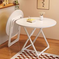 Table pliante ronde moderne en bois avec chaises pieds en métal en forme de X sans assemblage pour la maison cuisine café restaurant