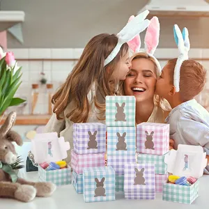 Новый Заводской дизайн, Пасхальная индивидуальная Роскошная бумажная подарочная коробка в форме розового кролика, упаковка для шоколадных конфет