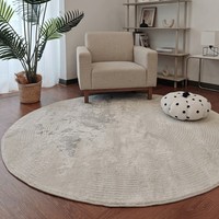 Tapis rond de style moderne, tissé à la machine Wilton, tapis de chambre à coucher, tapis de salon en polyester