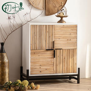 American Retro Style Four Door Sideboard Storage Cabinet <b>For</b> Living Room Versatile Use - Product Image 1