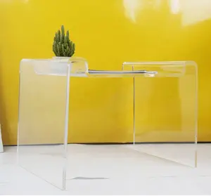 Acrylic transparent coffee table simple modern creative sofa corner light luxury style bay window square table