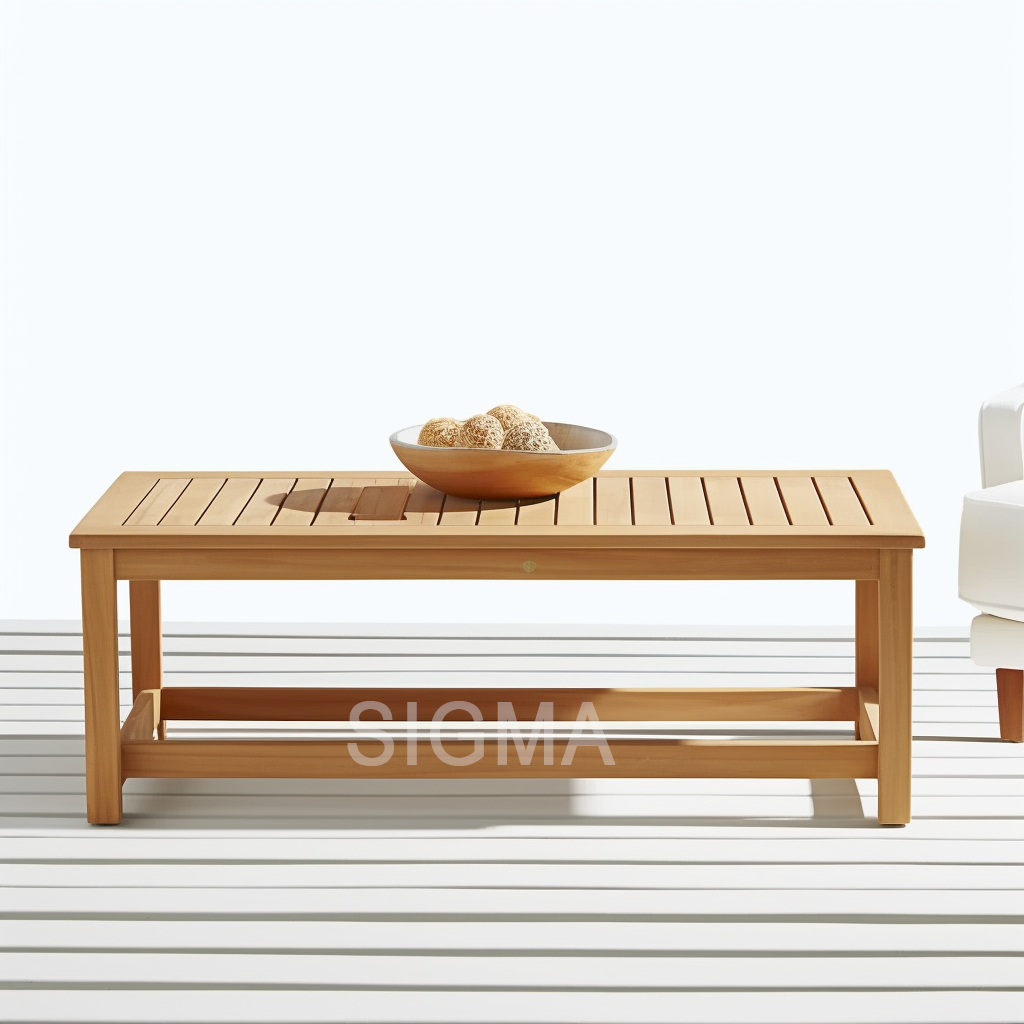 High End Custom Durable Modern Wooden Teak Top Frame Square Rectangle Garden Furniture Luxury Side Center Coffee Tea Table