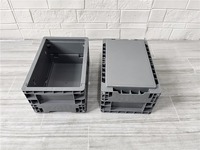 Caisse en plastique pliable industrielle, boîte solide pliable, caisses conformes aux normes européennes, boîte de transport pour le stockage de pièces en vrac