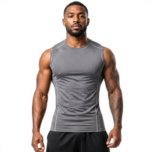 Customized Performance <b>Compression</b> Tank Top Breathable Stretch Gym Workout Sleeveless Vest Bodybuilding Training Stringer - Product Image 1