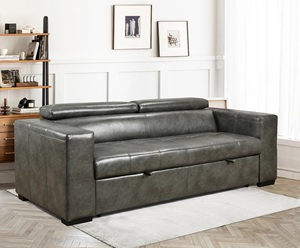 Divano Letto Reclinabile in Tessuto Stile Europeo Moderno con Contenitore, per Soggiorno, Scuola, Villa, Grigio Scuro - Vendita all'Ingrosso Diretta dalla Fabbrica - Product Image 1