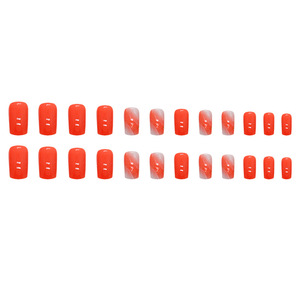 Faux ongles personnalisés 24 pièces en ABS, style INS Orange Doux, amovibles, longueur moyenne - Product Image 5