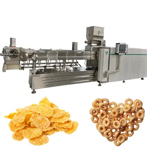 China Breakfast Cereal Cornflakes Twin Screw Extruder Corn Flakes Production Line Manufacturing Plant
