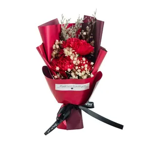 Lots de cadeaux créatifs pour la saint-valentin, pour la fête des mères, avec trois œillets, fleurs sèches à la main, vente en gros, 520