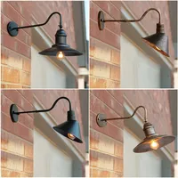 Lampe murale LED industrielle américaine en fer pour extérieur, porche, cour, jardin, panneau publicitaire, parc, éclairage d'escalier