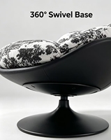 Fauteuil d'appoint moderne pivotant à 360° en cuir et velours, fauteuil de lecture rotatif pour salon et chambre à coucher