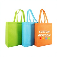 Tas Tote Non Woven Custom Print dengan Pegangan Tali Ukuran Sedang Ramah Lingkungan untuk Belanja dan Membawa Wine, Grosir, Ekspor