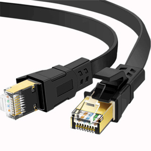 DENIXI <span class=keywords><strong>prix</strong></span> d'usine Cat8 40Gbps 28AWG S/FTP câble <span class=keywords><strong>Ethernet</strong></span> RJ45 cordon de raccordement cuivre pur PVC disponible 1m 2m 3m 5m 10m 15m 30m - Product Image 2
