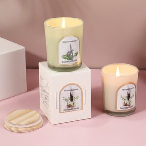 Bougies décoratives de luxe parfumées faites à la main en gros, bougies personnalisées d'usine avec couvercle, boîtes pour mariages <span class=keywords><strong>et</strong></span> fêtes - Product Image 2