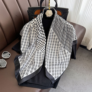 Mùa xuân mùa hè cổ điển ngàn con chim lưới khăn chéo thời trang đa năng đôi D in khăn vuông lớn khăn choàng chống nắng - Product Image 2