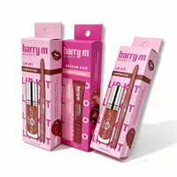 Boîte cosmétique rose vif personnalisée, kit de maquillage brillant avec languette de suspension, emballage de maquillage OEM, boîte en papier en gros