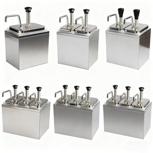 Dispensador de Salsas Comercial de Acero Inoxidable de 2L con 3 Cabezales, Dispensador de Condimentos de Triple Cabezal para Cafetería - Product Image 3