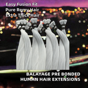 Extensiones de Cabello Humano Ruso Remy con Queratina, Puntas Planas Pre-Adheridas, Color Balayage, Super Double Drawn, 50g-MOQ, Venta al Por Mayor - Product Image 2
