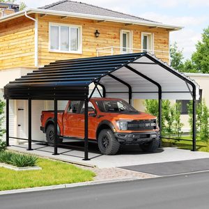 Kits de carport métalliques modernes 12 x 15 pieds avec toit <span class=keywords><strong>en</strong></span> acier galvanisé, structure thermolaquée, abri de garage extérieur robuste - Product Image 1